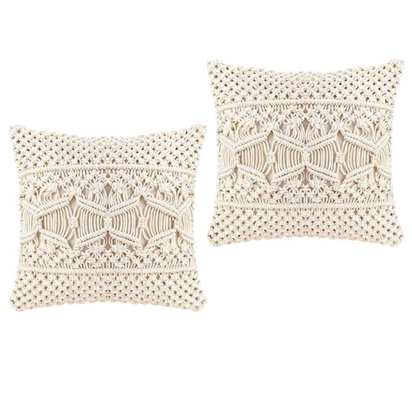 Urban Outfitters 2pcs Throw Pillow Cover Macrame - Picture 2 of 8